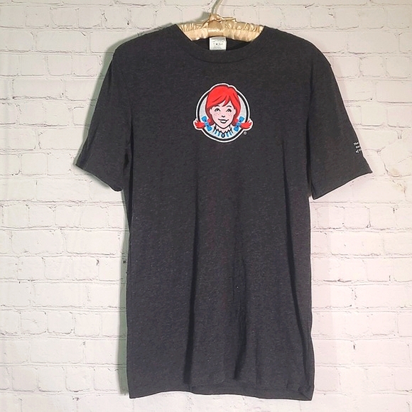 Wendy's Employee Merch Graphic Tee Tshirt Front & Back Gray Womens Size Small - Picture 2 of 16